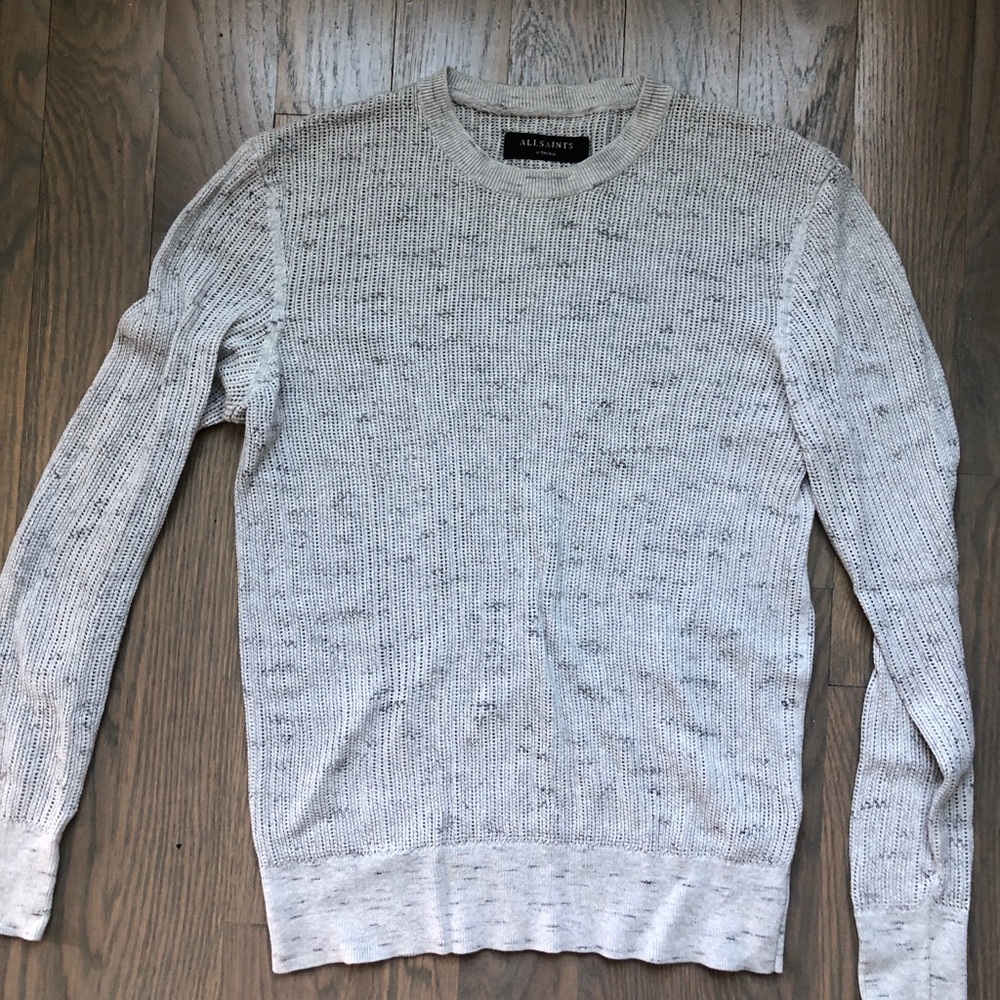 ALL SAINTS LIGHT GREY ZELLERN CREW XTRA SMALL